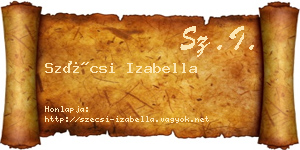 Szécsi Izabella névjegykártya