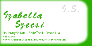 izabella szecsi business card